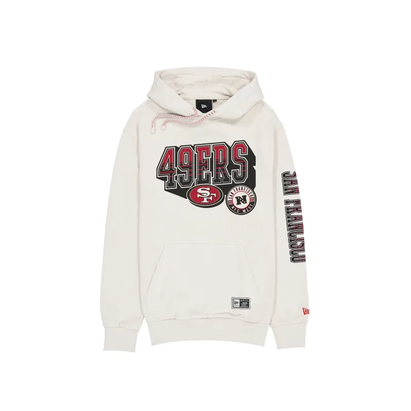 San Francisco 49ers Throwback Chrome White Hoodie made by New Era