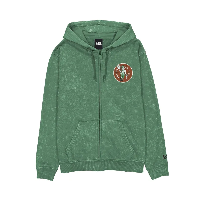 Boston Celtics Washed Graphic Full-Zip Hoodie made by New Era