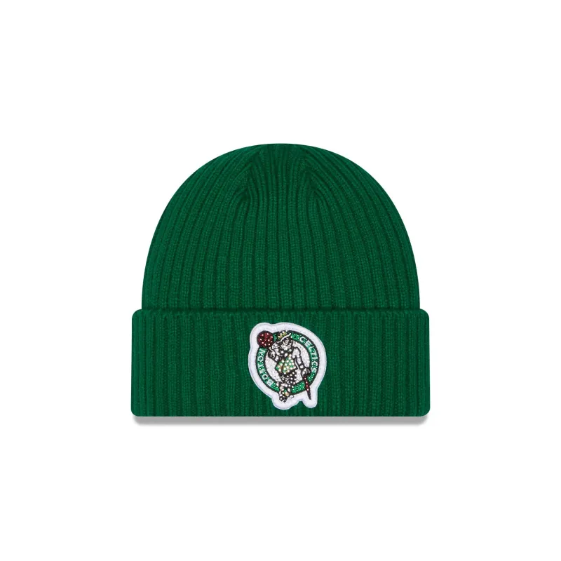 Boston Celtics Rhinestone Badge Beanie Hat made by New Era