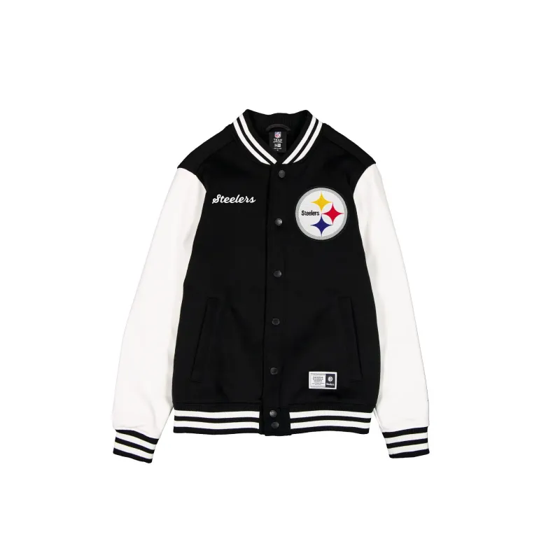 Pittsburgh Steelers Black & White Varsity Jacket made by New Era