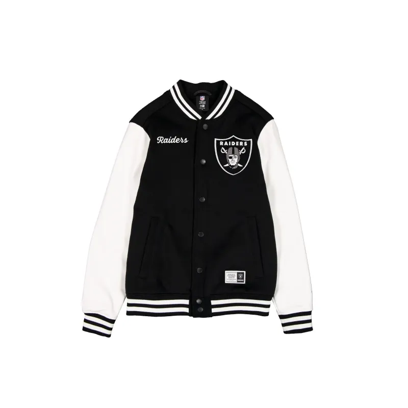 Las Vegas Raiders Black & White Varsity Jacket made by New Era