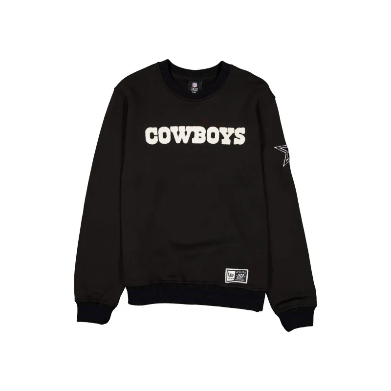 Dallas Cowboys Throwback Boucle Black Crewneck made by New Era