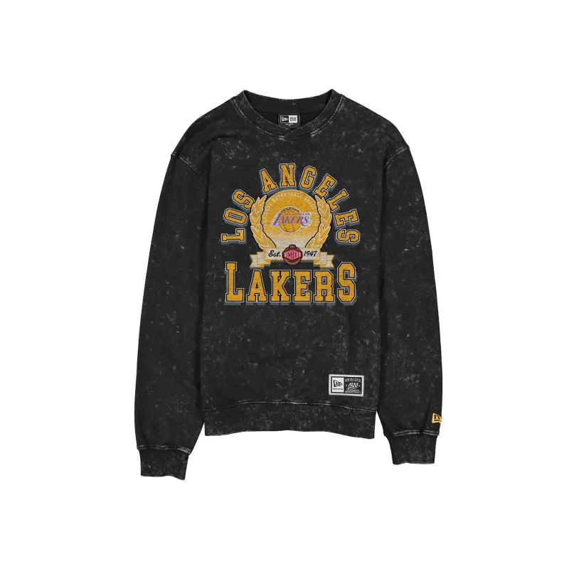 Los Angeles Lakers Throwback Laurel Crewneck made by New Era