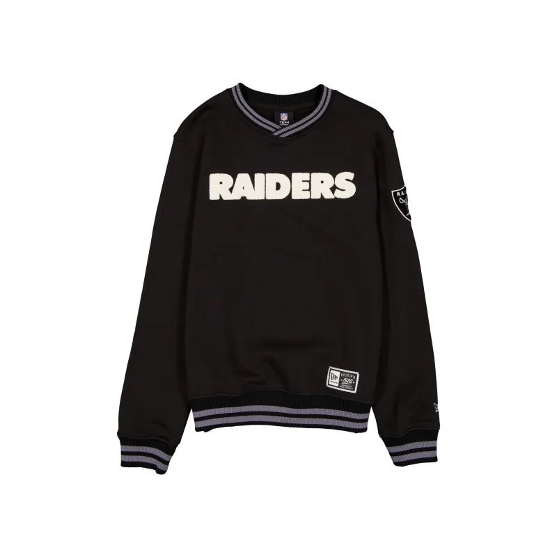 Las Vegas Raiders Throwback Boucle Black Crewneck made by New Era