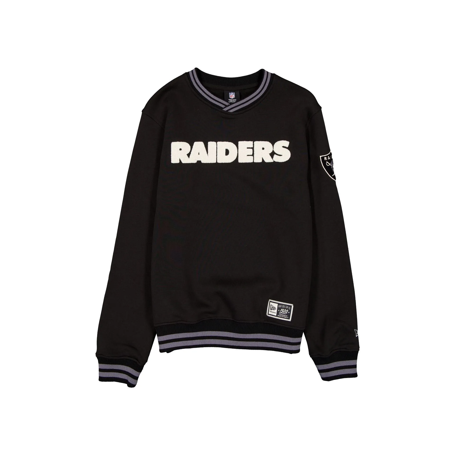 Las Vegas Raiders Throwback Boucle Black Crewneck sold by New Era