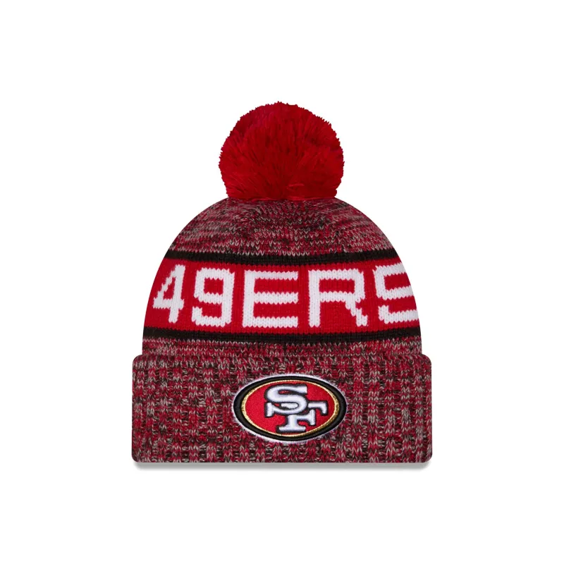 San Francisco 49ers Tri Color Pom Knit Hat made by New Era