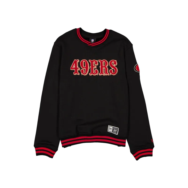 San Francisco 49ers Throwback Boucle Black Crewneck made by New Era