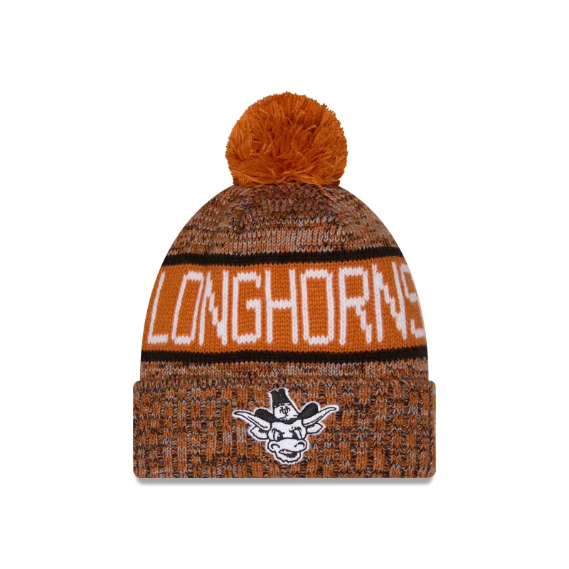 Texas Longhorns Tri Color Pom Knit Hat made by New Era