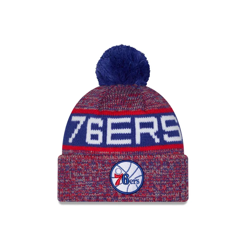 Philadelphia 76ers Tri Color Pom Knit Hat made by New Era