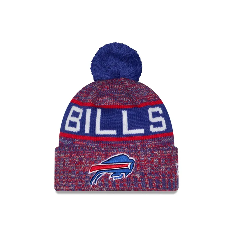 Buffalo Bills Tri Color Pom Knit Hat made by New Era