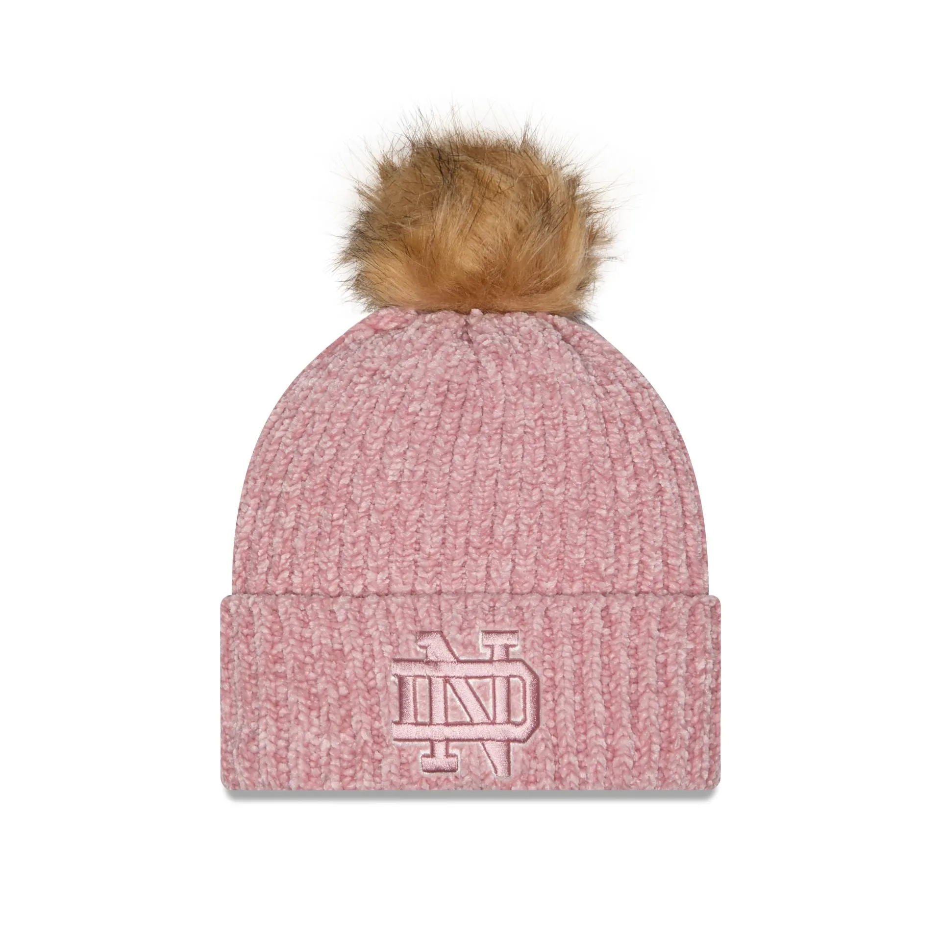 Notre Dame Fighting Irish Women's Pink Pom Knit Hat sold by New Era