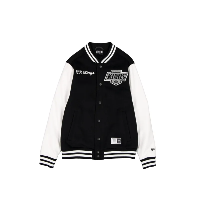 Los Angeles Kings Black & White Varsity Jacket made by New Era