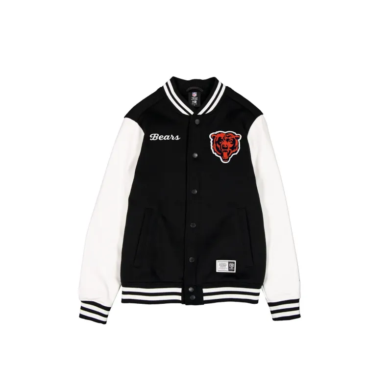 Chicago Bears Black & White Varsity Jacket made by New Era
