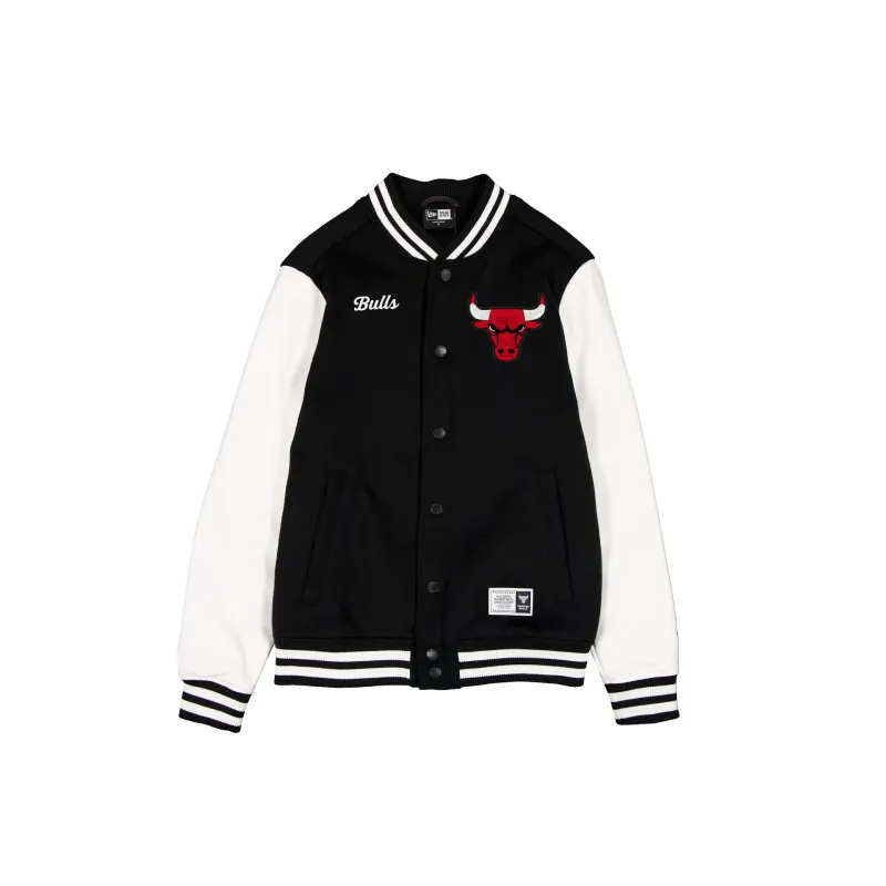 Chicago Bulls Black & White Varsity Jacket made by New Era