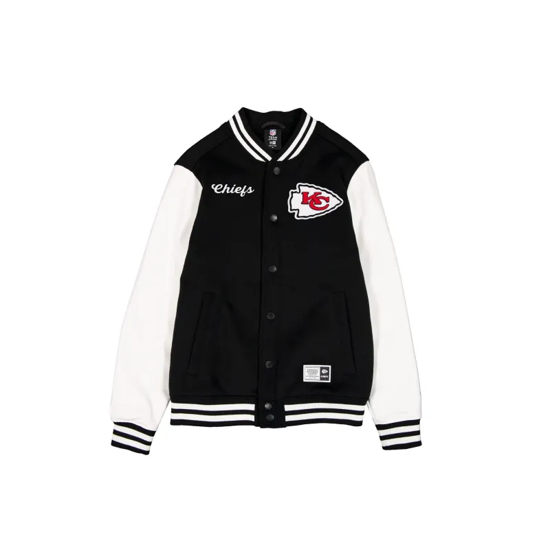Kansas City Chiefs Black & White Varsity Jacket made by New Era
