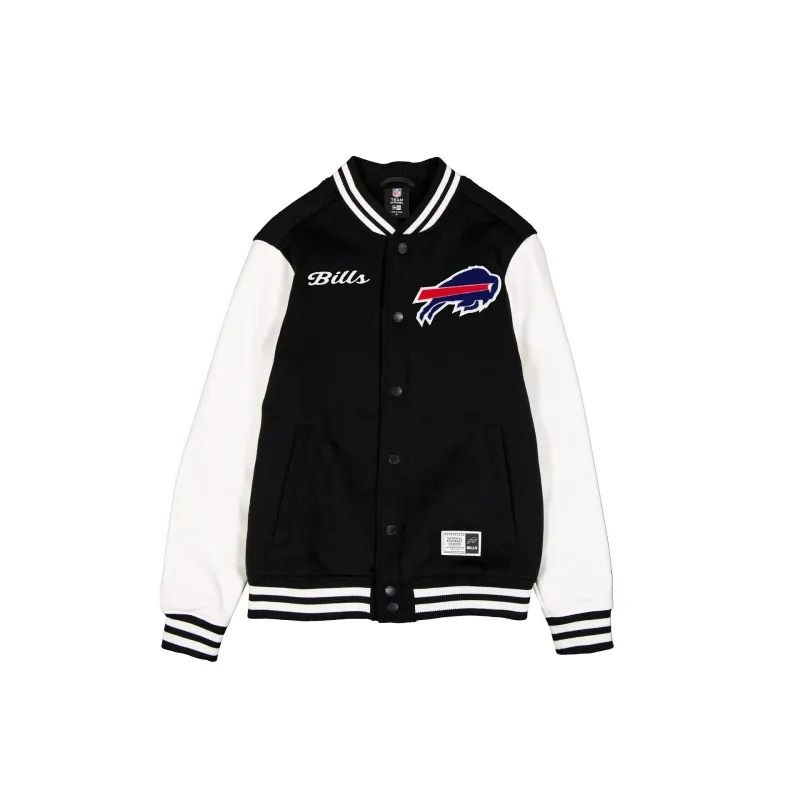 Buffalo Bills Black & White Varsity Jacket made by New Era