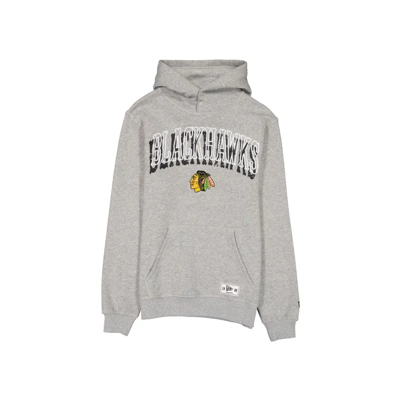 Chicago Blackhawks Heather Gray Varsity Hoodie made by New Era