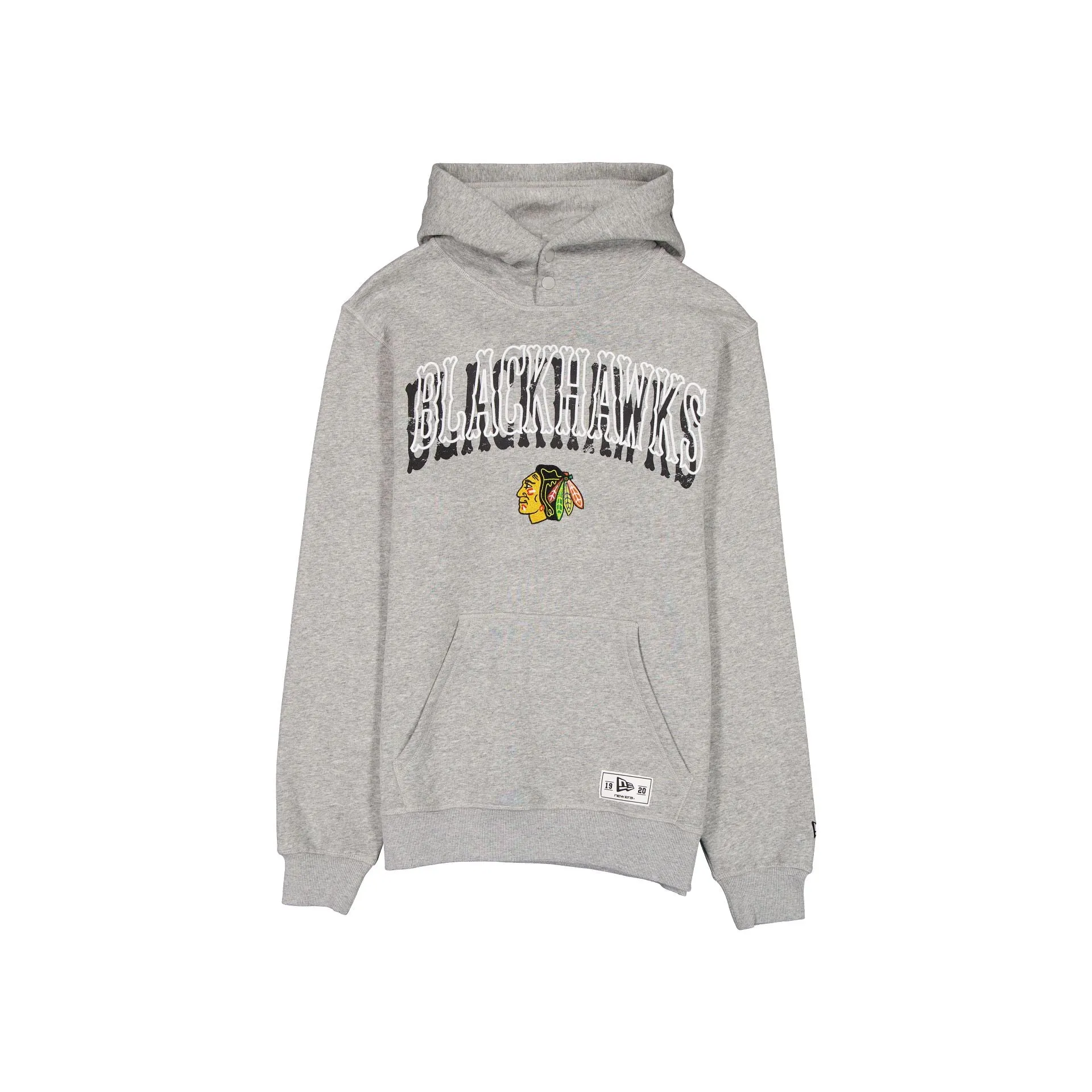 Chicago Blackhawks Heather Gray Varsity Hoodie sold by New Era