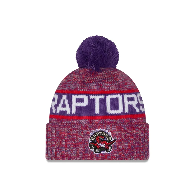 Toronto Raptors Tri Color Pom Knit Hat made by New Era
