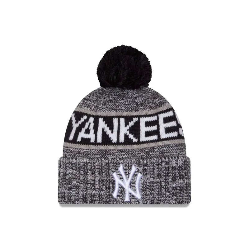 New York Yankees Tri Color Pom Knit Hat made by New Era