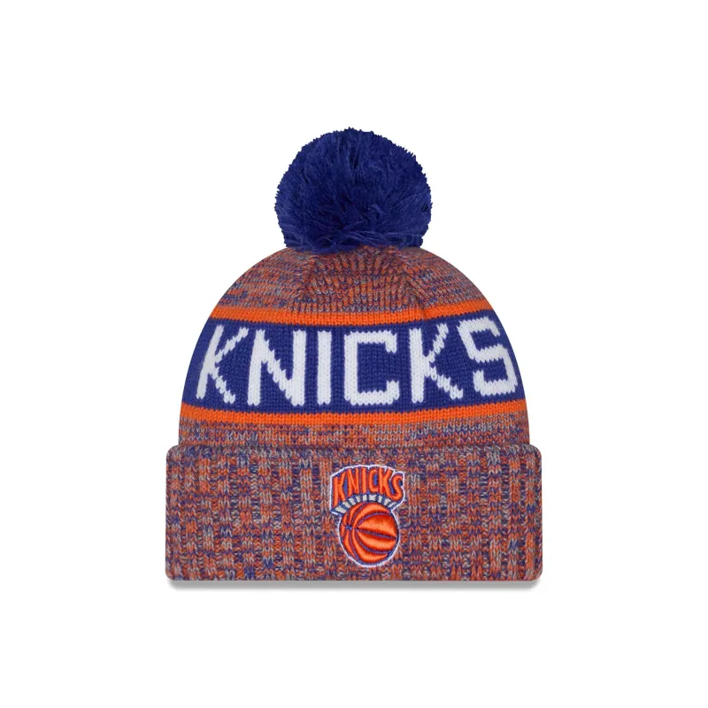 New York Knicks Tri Color Pom Knit Hat made by New Era