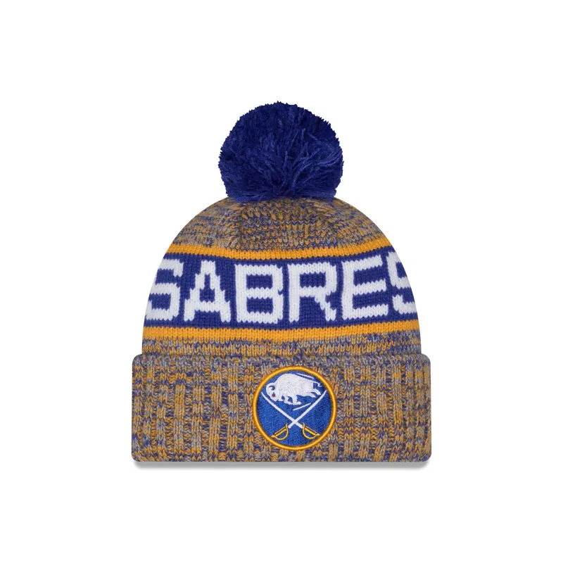 Buffalo Sabres Tri Color Pom Knit Hat made by New Era