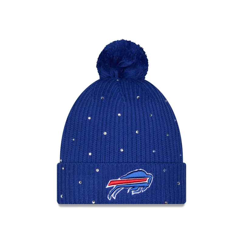Buffalo Bills Women's Rhinestone Pom Knit Hat made by New Era