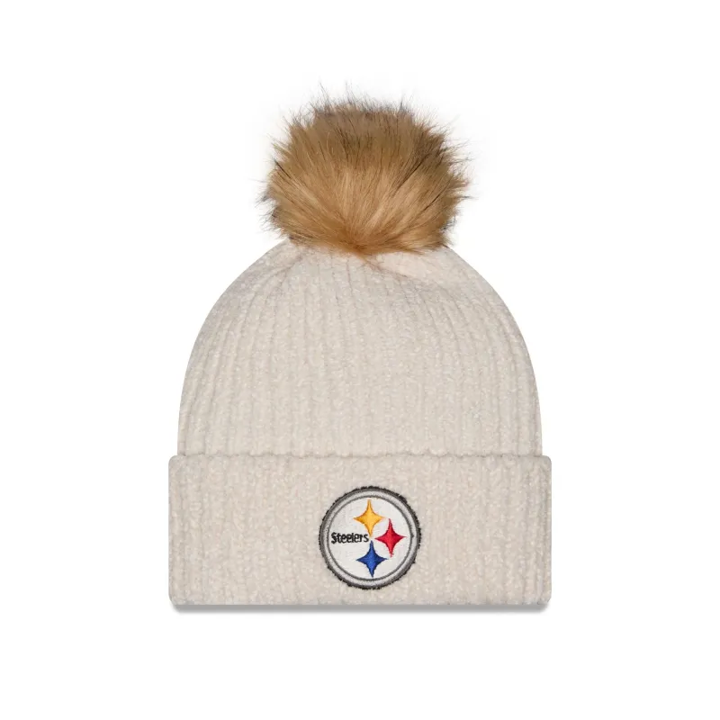 Pittsburgh Steelers Women's Sandy Linen Pom Knit Hat made by New Era
