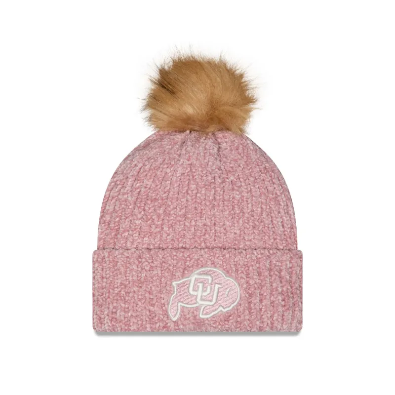 Colorado Buffaloes Women's Pink Pom Knit Hat made by New Era