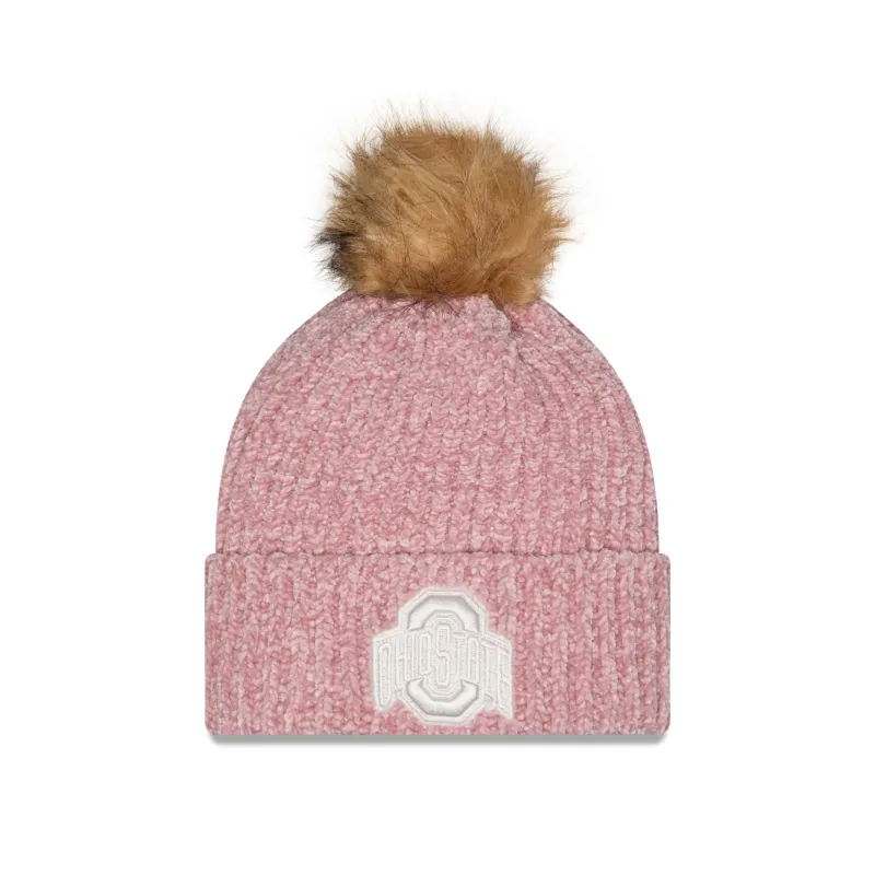 Ohio State Buckeyes Women's Pink Pom Knit Hat made by New Era