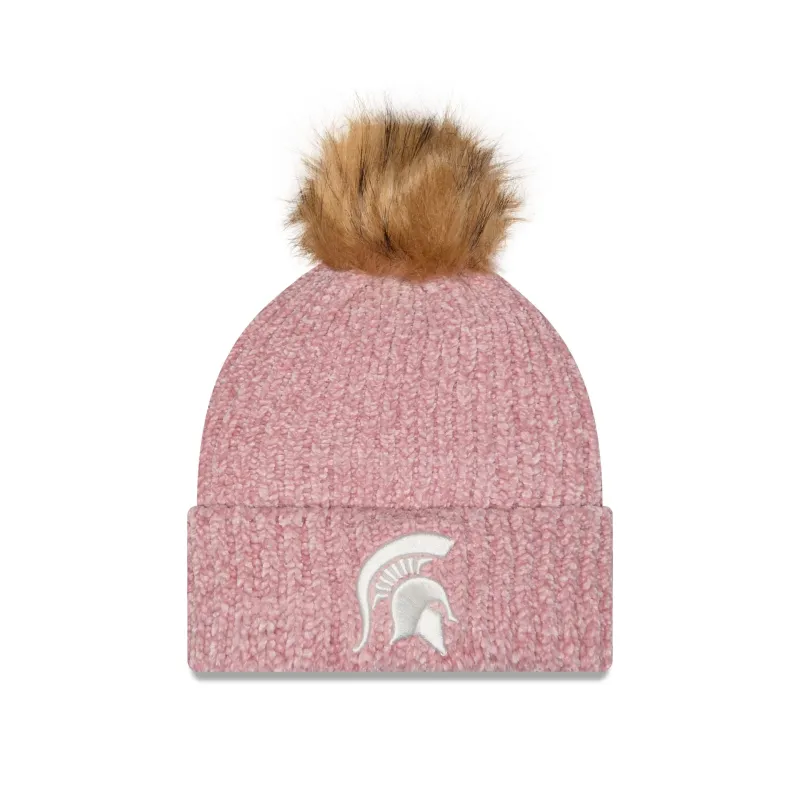 Michigan State Spartans Women's Pink Pom Knit Hat made by New Era