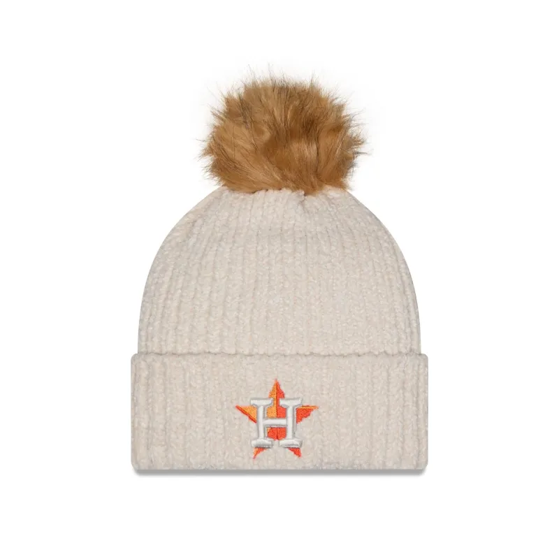 Houston Astros Women's Sandy Linen Pom Knit Hat made by New Era