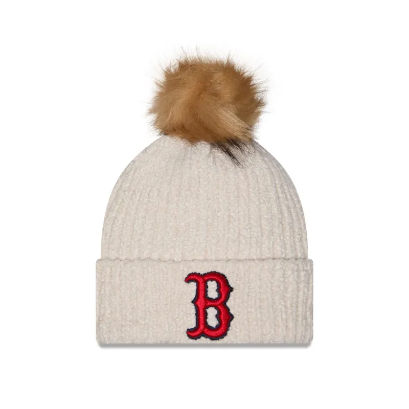 Boston Red Sox Women's Sandy Linen Pom Knit Hat made by New Era