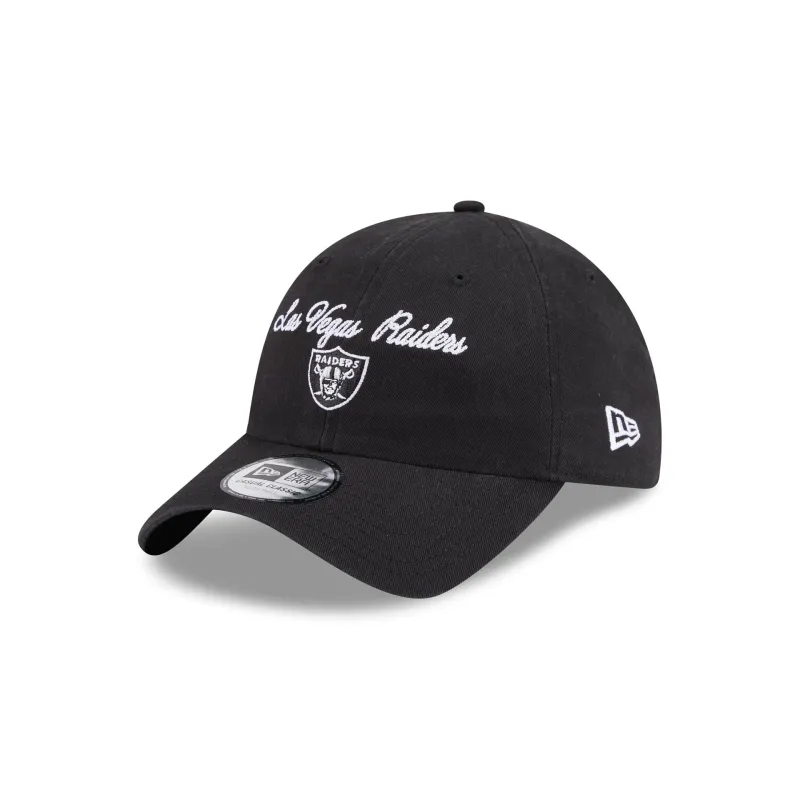 Las Vegas Raiders Script Wordmark Casual Classic Adjustable Hat made by New Era