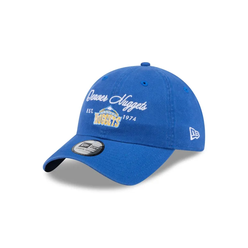 Denver Nuggets Script Wordmark Casual Classic Adjustable Hat made by New Era