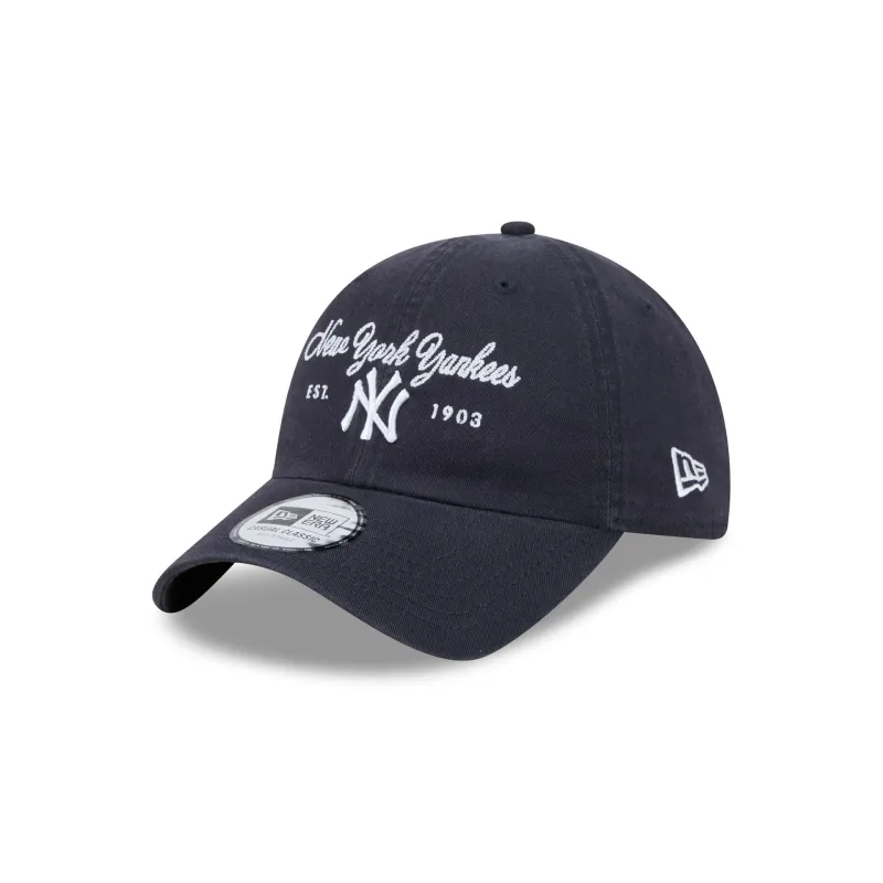 New York Yankees Script Wordmark Casual Classic Adjustable Hat made by New Era