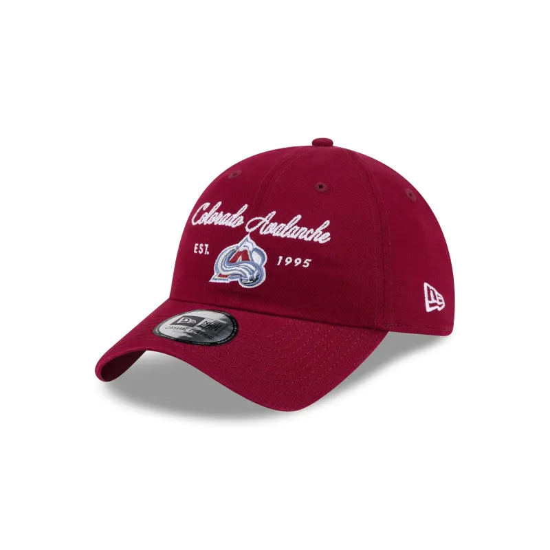 Colorado Avalanche Script Wordmark Casual Classic Adjustable Hat made by New Era