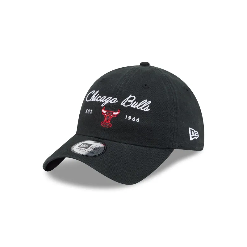 Chicago Bulls Script Wordmark Casual Classic Adjustable Hat made by New Era