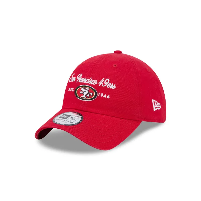 San Francisco 49ers Script Wordmark Casual Classic Adjustable Hat made by New Era