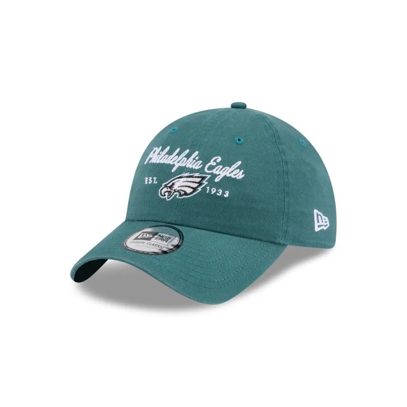 Philadelphia Eagles Script Wordmark Casual Classic Adjustable Hat made by New Era