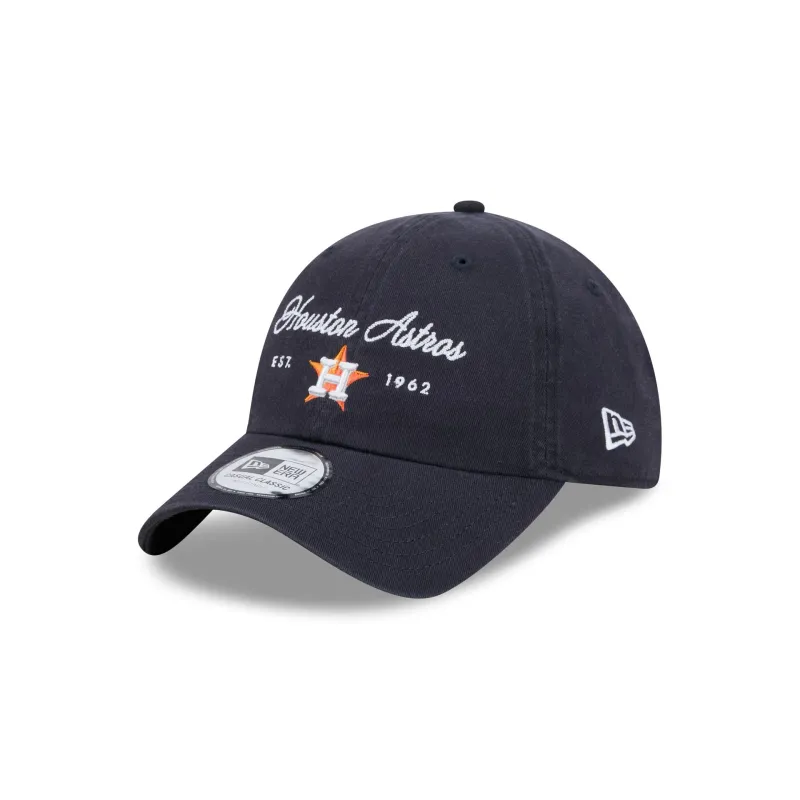 Houston Astros Script Wordmark Casual Classic Adjustable Hat made by New Era