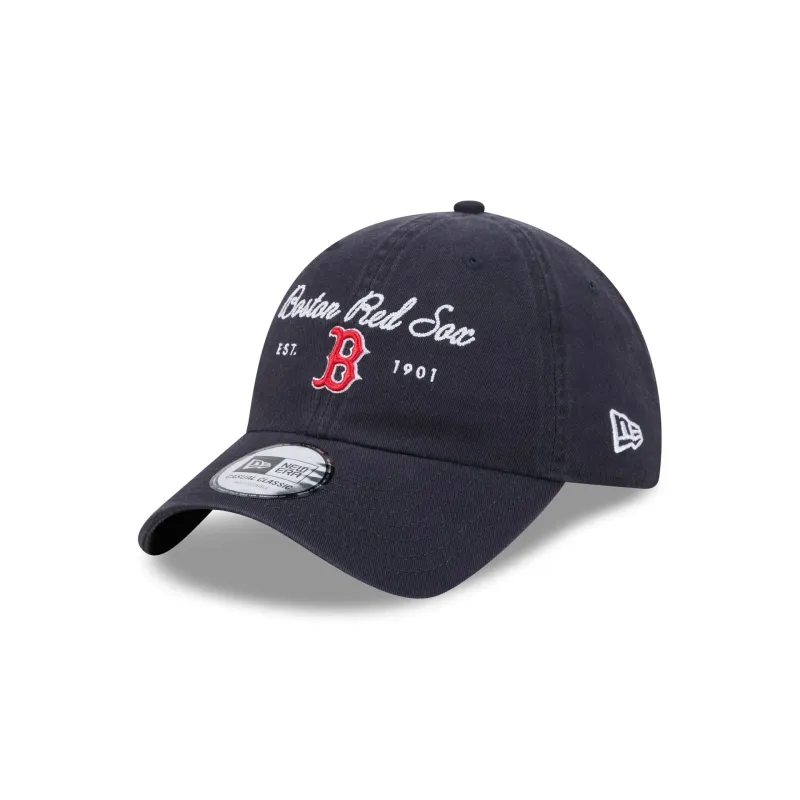 Boston Red Sox Script Wordmark Casual Classic Adjustable Hat made by New Era
