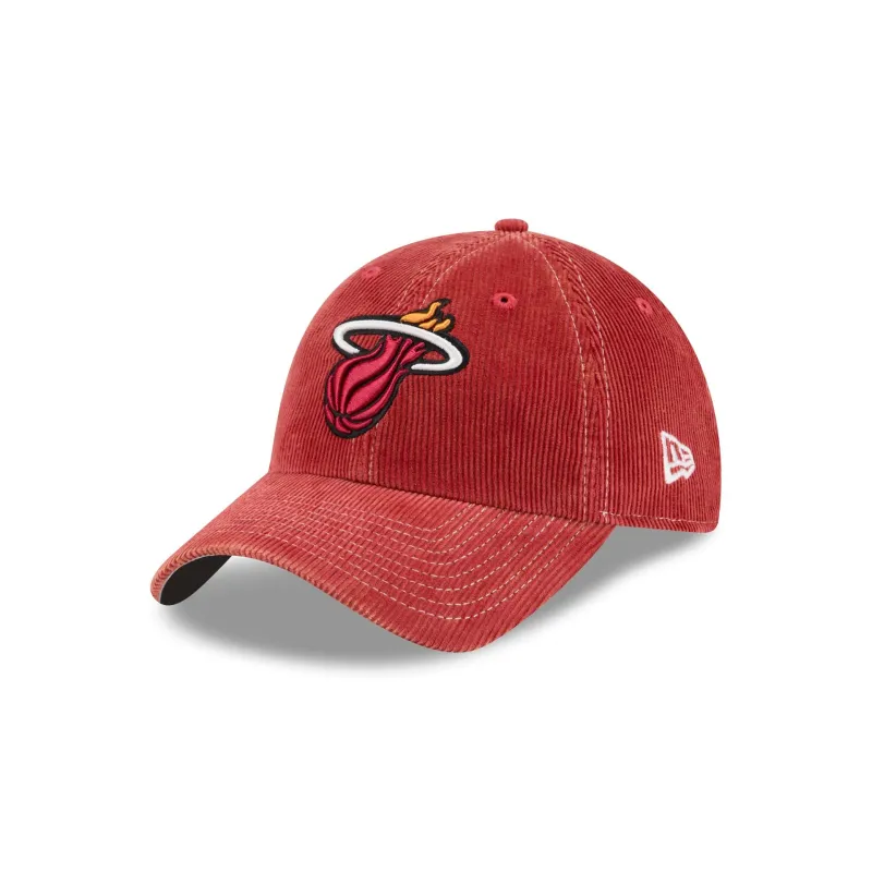 Miami Heat Washed Corduroy Casual Classic Adjustable Hat made by New Era