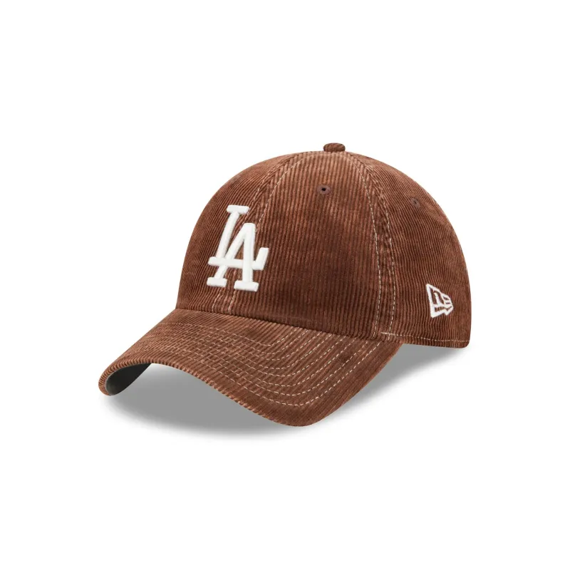 Los Angeles Dodgers Washed Brown Corduroy Casual Classic Adjustable Hat made by New Era