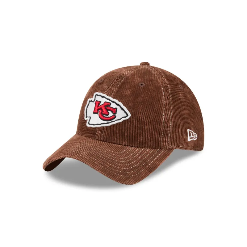Kansas City Chiefs Washed Brown Corduroy Casual Classic Adjustable Hat made by New Era