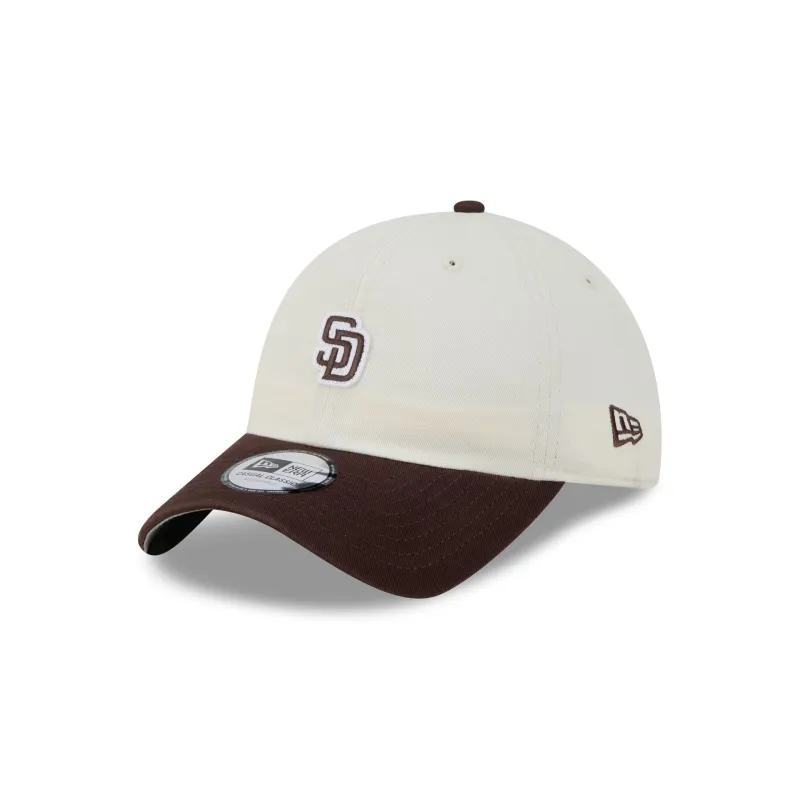 San Diego Padres Mini Logo Chrome White Casual Classic Adjustable Hat made by New Era