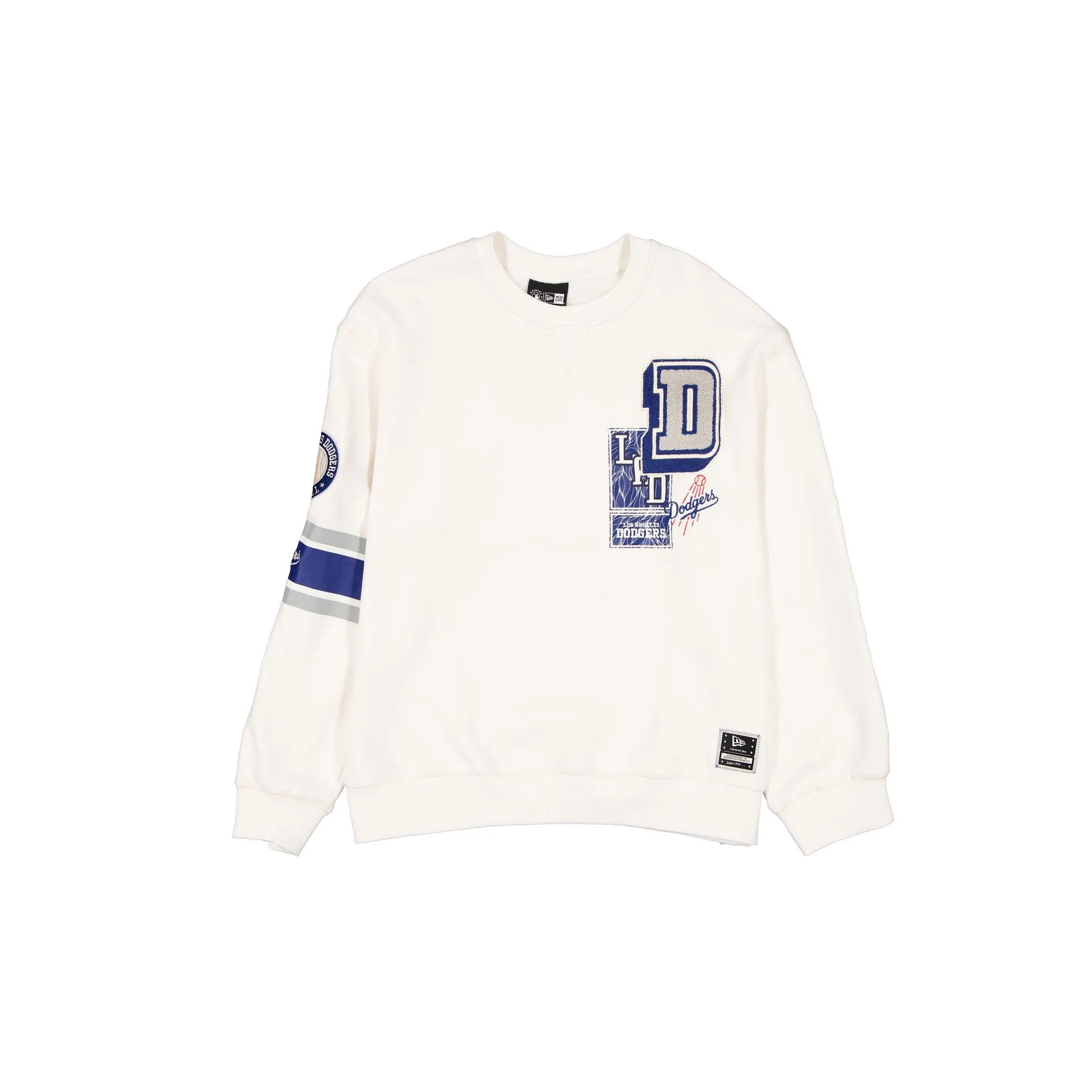 Los Angeles Dodgers Women's Chrome White Varsity Crewneck sold by New Era