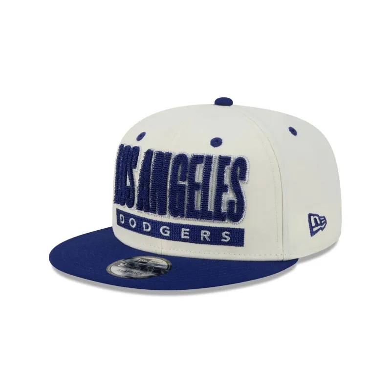 Los Angeles Dodgers Classic Stacked Chrome 9FIFTY Snapback Hat made by New Era