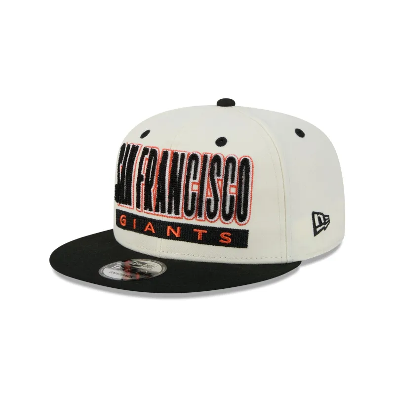 San Francisco Giants Classic Stacked Chrome 9FIFTY Snapback Hat made by New Era