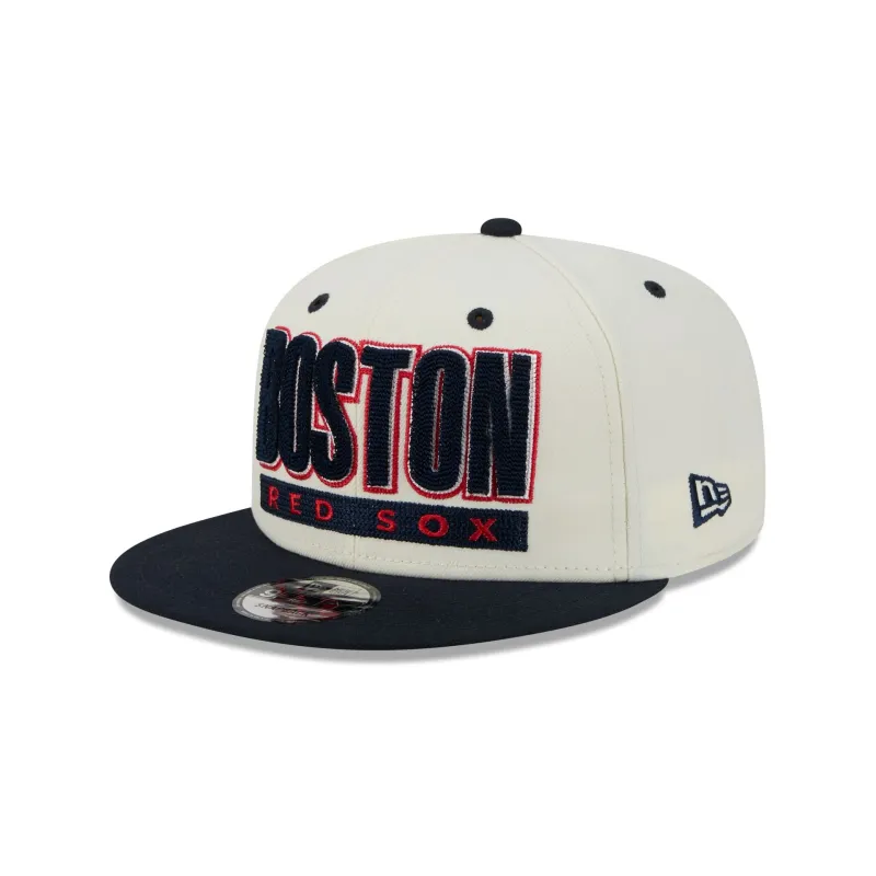 Boston Red Sox Classic Stacked Chrome 9FIFTY Snapback Hat made by New Era